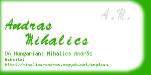 andras mihalics business card